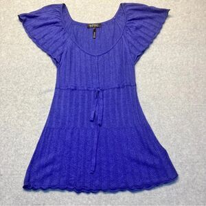 Buffalo David Bitton Women’s Knit Sweater Top Purple Open Knit size M